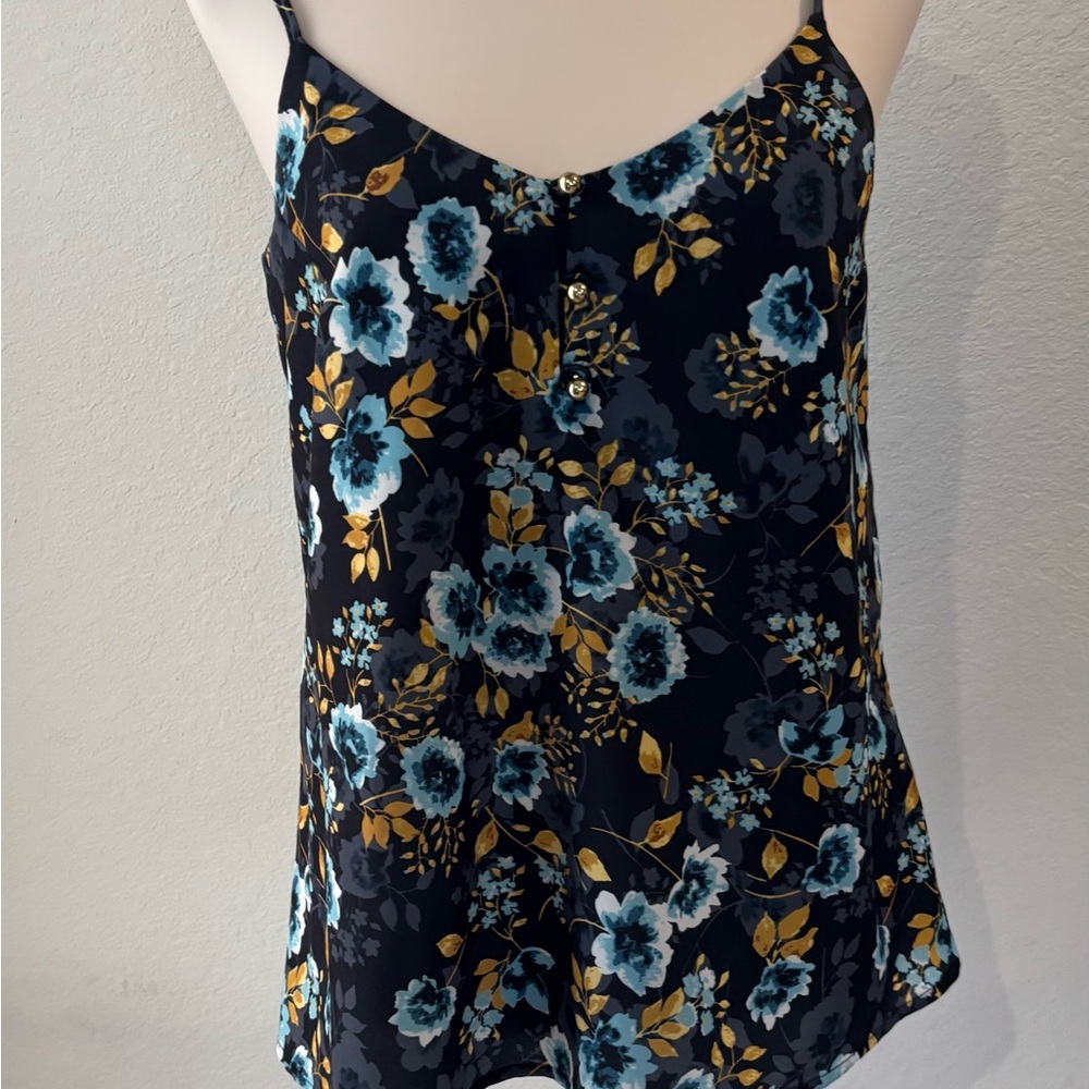 Yumi Kim Blue and Gold Floral Camisole